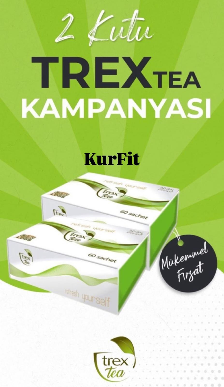 2 kutu TrexTea Avantajlı paket 120 şase 60 günlük